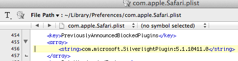 Safari Warning XML